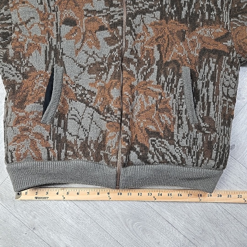 VTG Cabelas Large Wool Camo Sweater Realtree Lined Insulated Hunting Zip Jacket - Picture 14 of 16